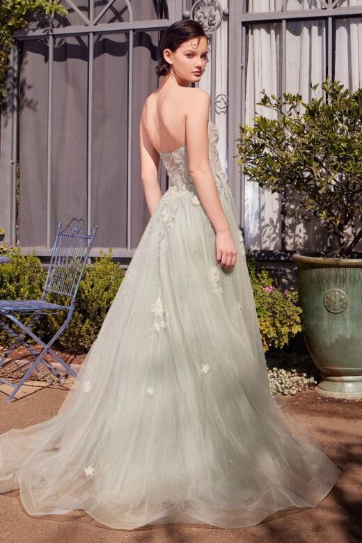 Andrea and Leo A1418 High Slit Strapless Sweetheart Dress