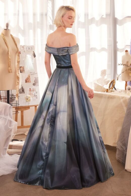Andrea and Leo A1431 Pleated Off The Shoulder Dress