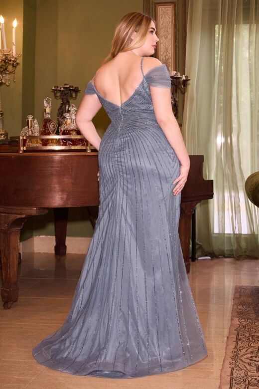 Andrea and Leo CD0219C High Slit Off The Shoulder Dress