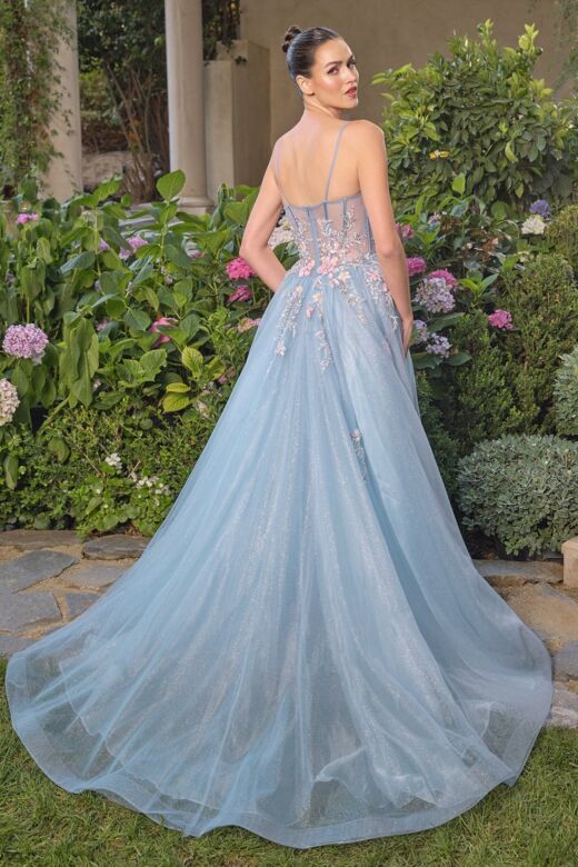 Andrea and Leo A1490 High Slit Spaghetti Strap Dress