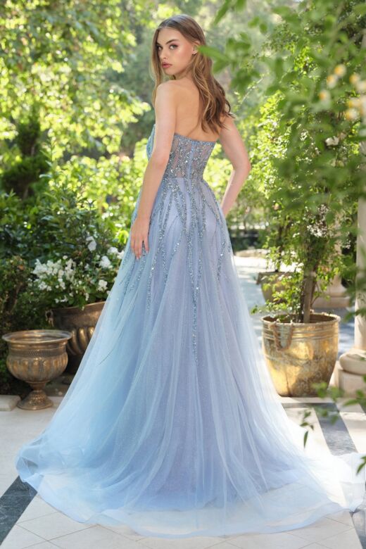 Andrea and Leo A1491 Strapless Illusion Bodice A-Line Dress