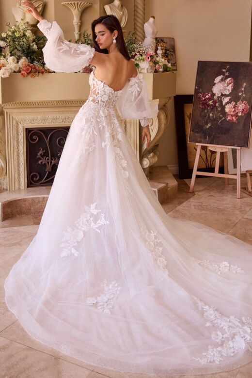 Andrea and Leo WL018 Removable Sleeve Sweetheart Neck Wedding Dress