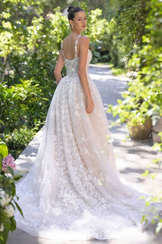 Andrea and Leo WL058 Applique Strap Plunging Neck Bridal Gown