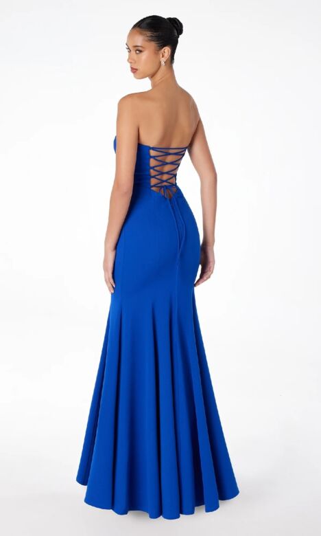 Astee By LaDivine T2010 Strapless Lace-Up Back Fit And Flare Dress