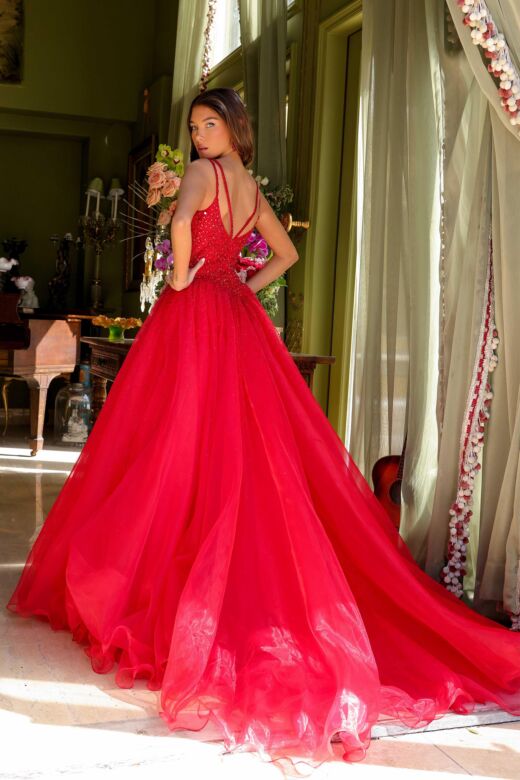 Ava Presley 29522 Beaded Bodice Double Strap Dress