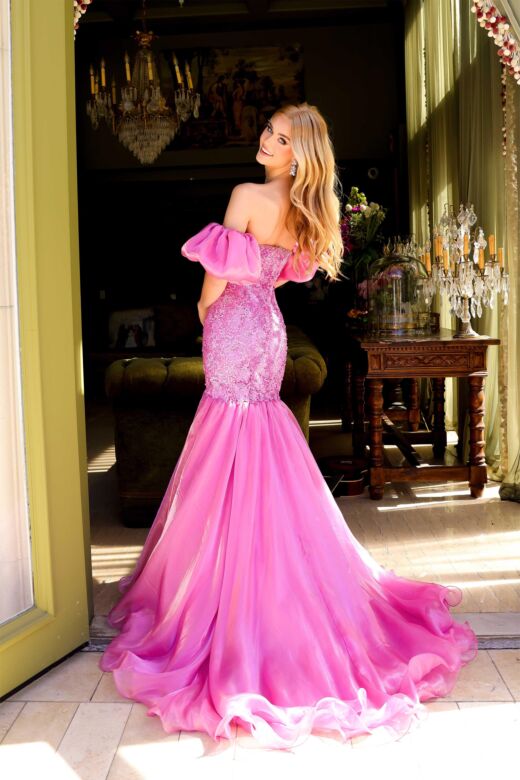Ava Presley 39570 Removable Sleeve Mermaid Sequin Dress