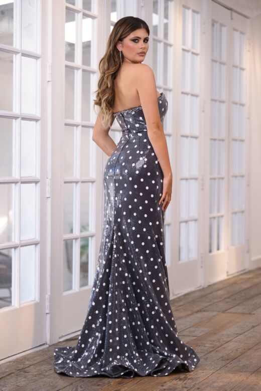 Ava Presley 39253 Strapless Polka Dot Dress