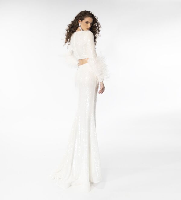 Ava Presley 39259 Two-Piece Feather Sleeve Dress