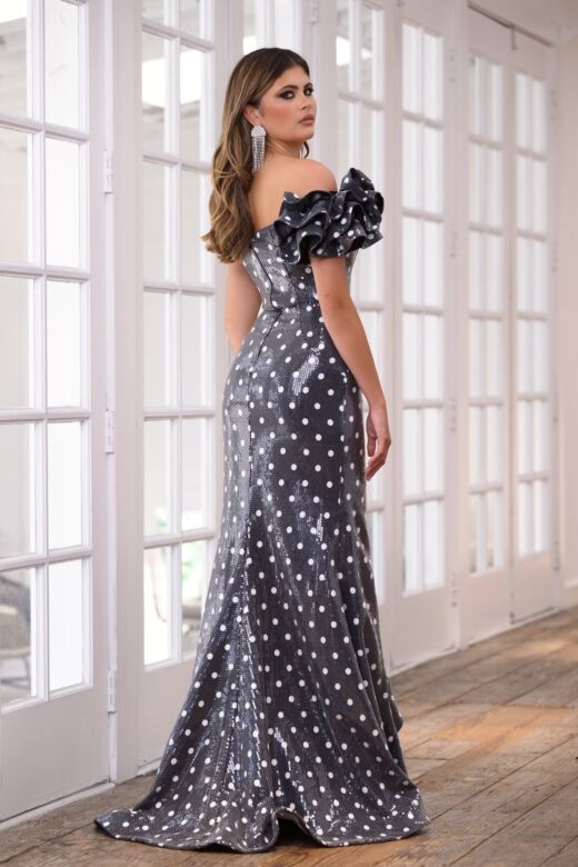Ava Presley 39264 Ruffle Sleeve Polka Dot Dress