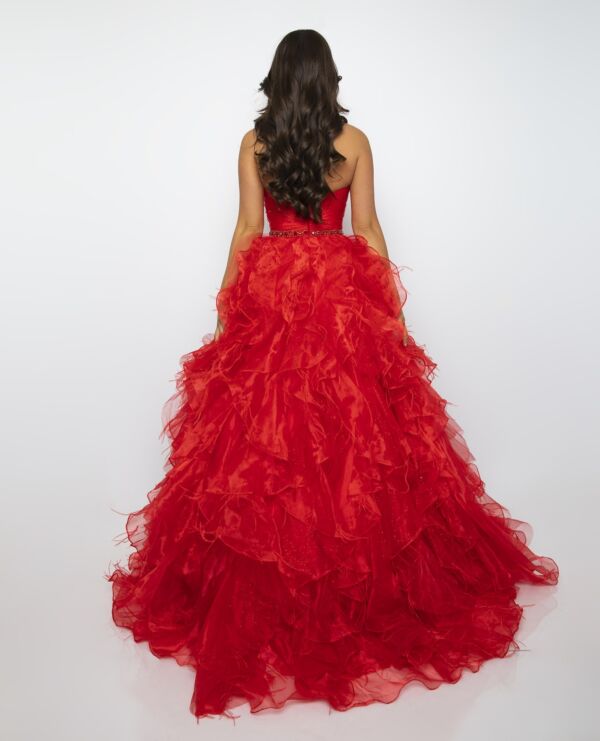 Ava Presley 39555 Ruffle Skirt Strapless Dress