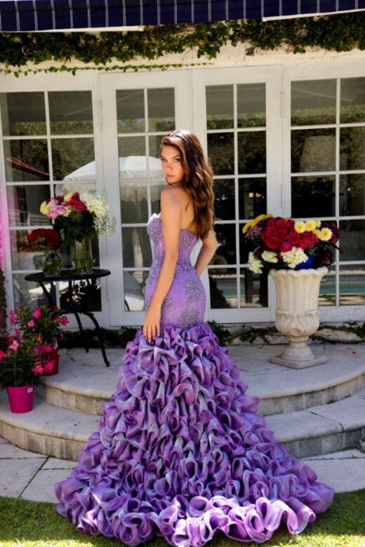 Ava Presley 39564 Sweetheart Neck Ruffle Mermaid Dress