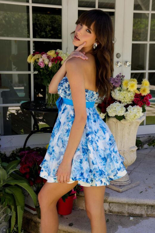 Ava Presley 29209 Empire Waist Floral Print Dress