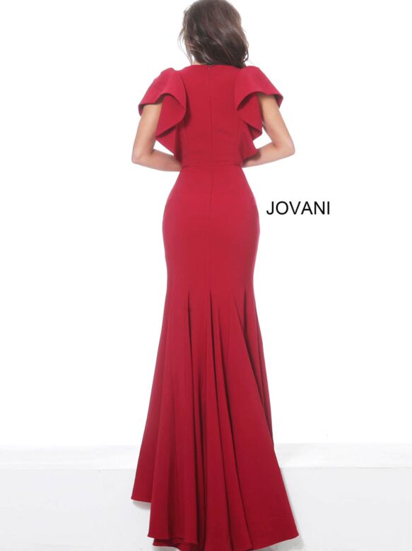 Jovani 00761 Burgundy Evening Dress