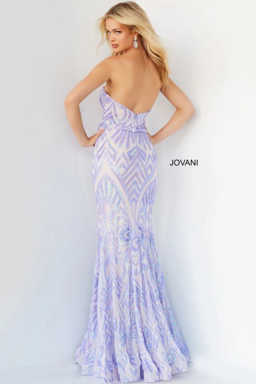 Jovani 03445 Lilac-Nude Prom Dress