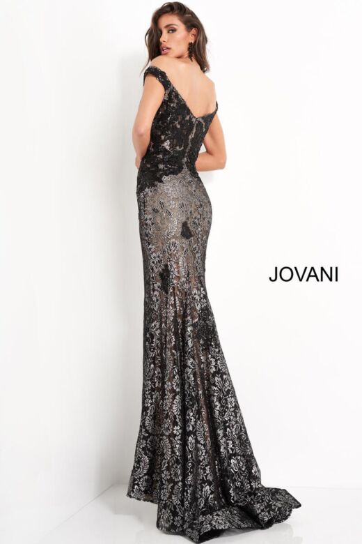 Jovani 06437 Black-Silver Prom Dress