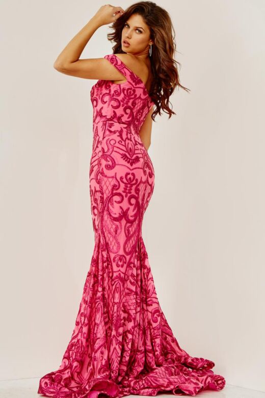 Jovani 08647 Pink-Fuchsia Prom Dress