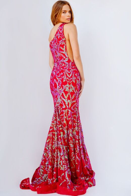 Jovani 22845 Iridescent Red Dress