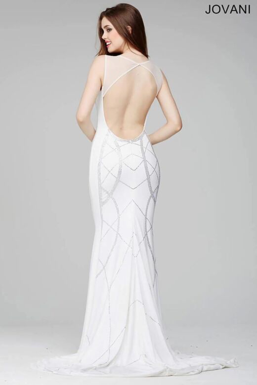 Jovani 24979 Off White Evening Dress