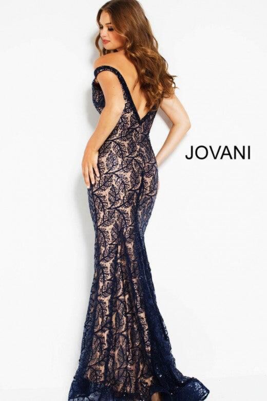 Jovani 55003 Navy-Nude Evening Dress