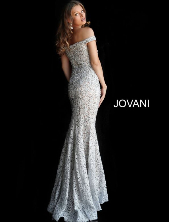 Jovani 61357 Silver Evening Dress