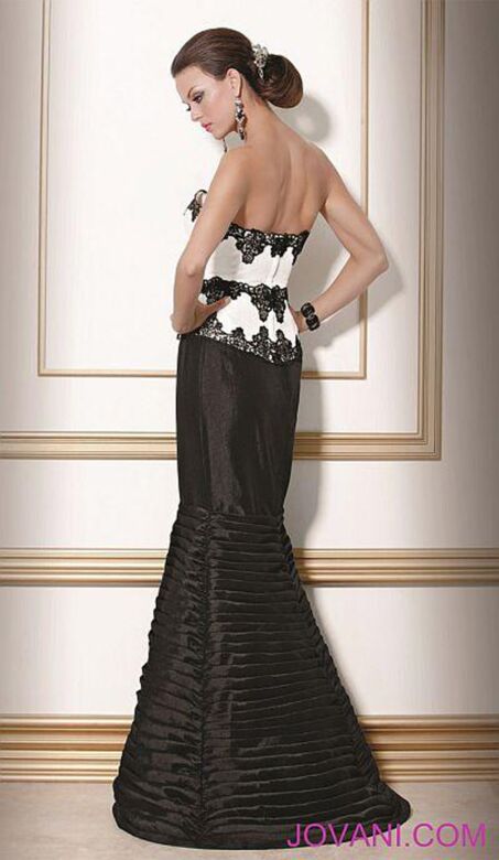 Jovani 71673 Black White Evening Dress