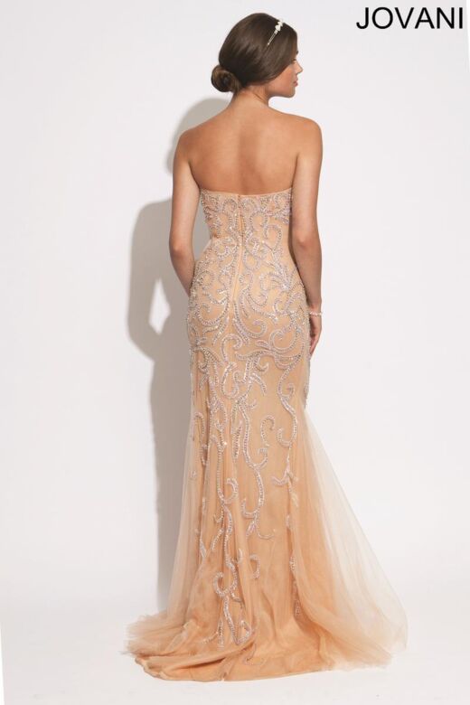 Jovani 72651 Nude-Silver Prom Dress