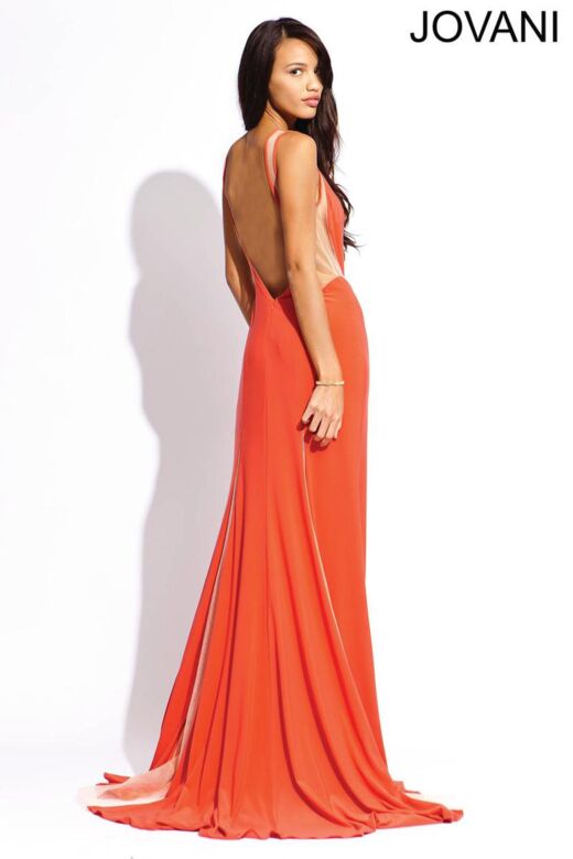 Jovani 762 Coral-Nude Prom Dress