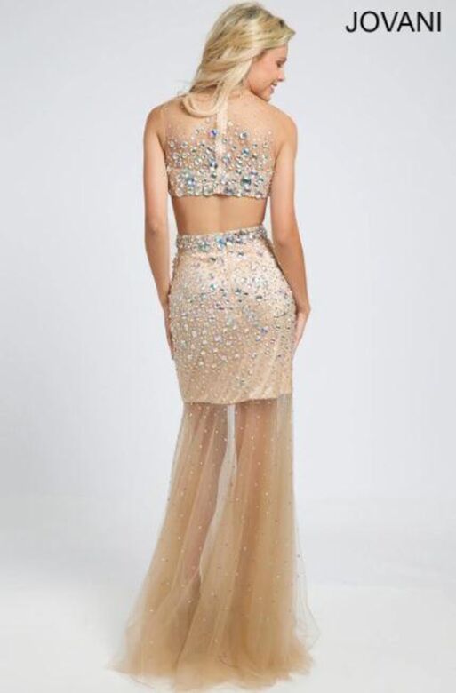 Jovani 98087 Nude Prom Dress