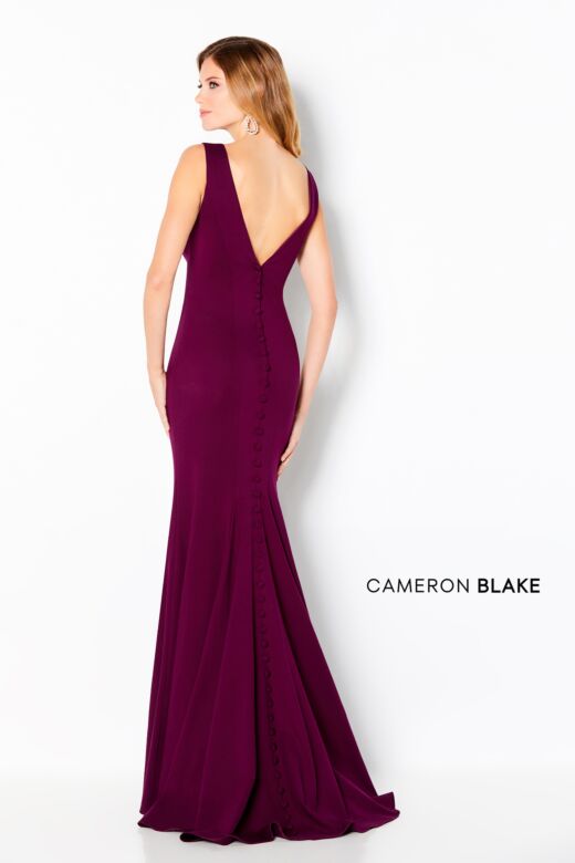 Cameron Blake 220635 Buttoned V-Back Dress