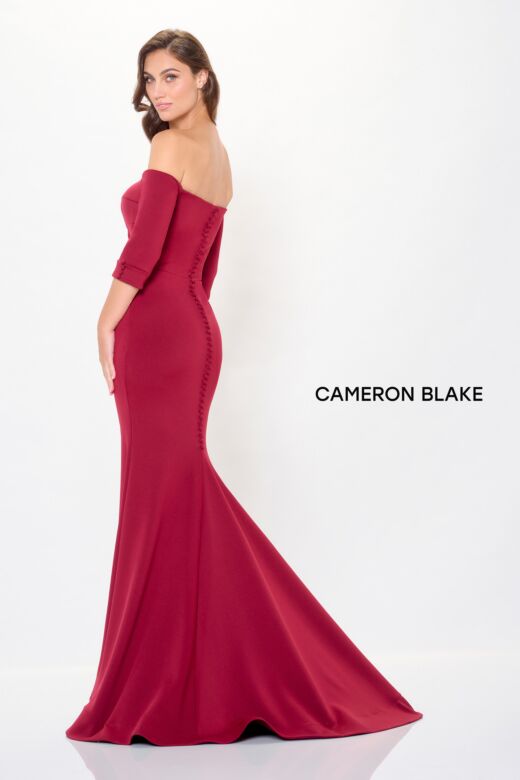 Cameron Blake CB3233 Off-The-Shoulder Back Button Dress