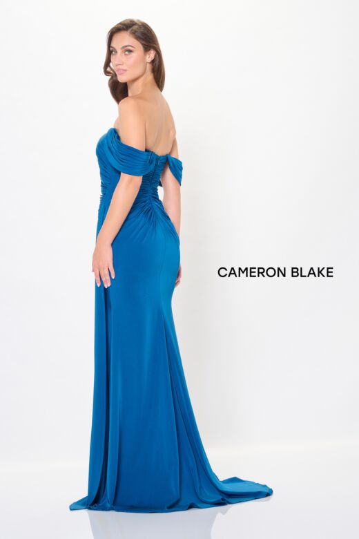 Cameron Blake CB3241 Straight Neck Ruched Dress