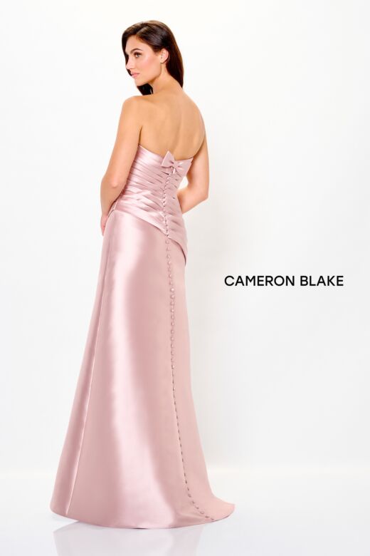 Cameron Blake CB3248 Pleated Bodice Asymmetric Waist Dress