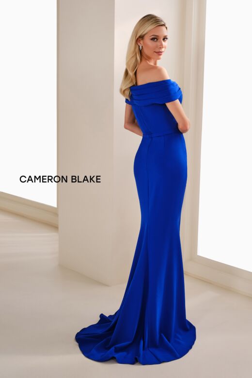 Cameron Blake CB906 Beaded Sweetheart Neck Pleated Sleeve Dress