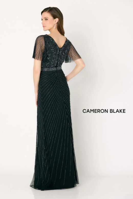 Cameron Blake CB785 Flutter Sleeve V-Neck Dress