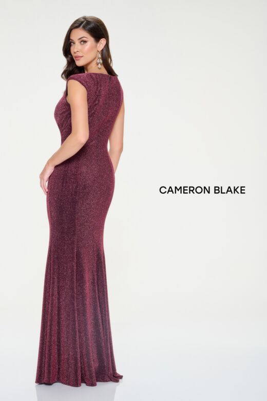 Cameron Blake CB201 Scoop Neck Beaded Waist Dress