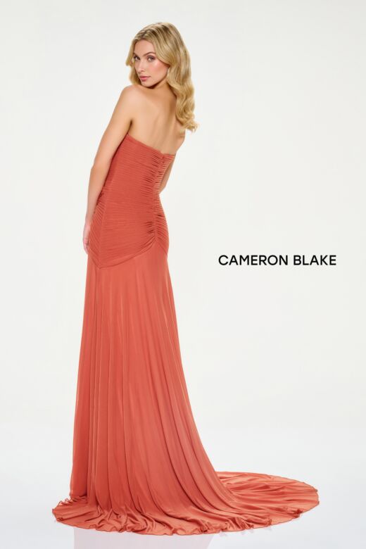 Cameron Blake CB202 Ruched Bodice Strapless Sweetheart Neck Dress