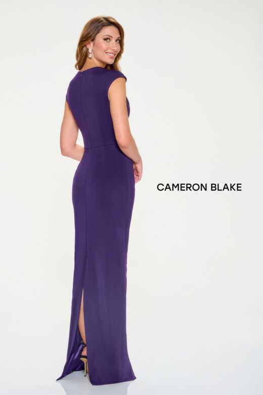 Cameron Blake CB205 Back Slit Asymmetric Neck Dress