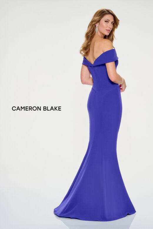 Cameron Blake CB212 Off-The-Shoulder Portrait Neck Dress
