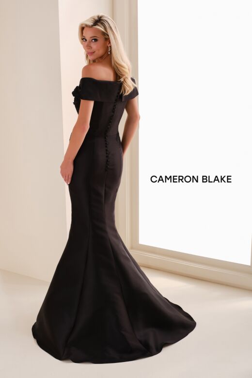 Cameron Blake CB829 Back Button Draped Mermaid Skirt Dress
