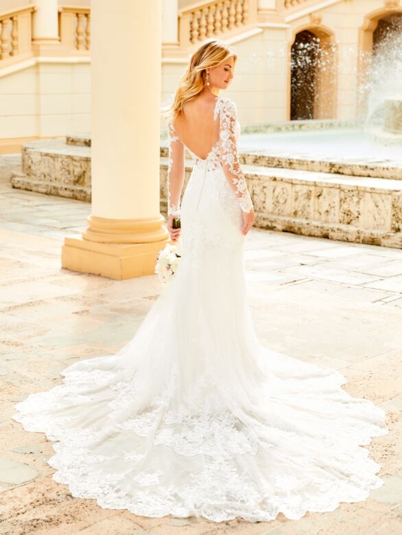 Christina Wu 15788 Open Back Illusion Sleeve Bridal Dress