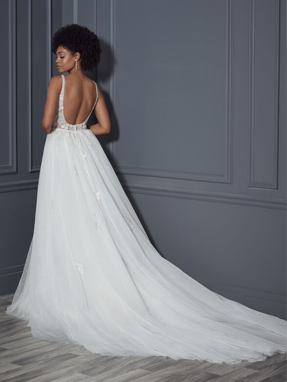 Christina Wu 15815 Detachable Overskirt Square Neck Wedding Dress