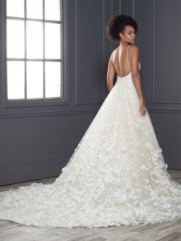 Christina Wu 15828 Floral Skirt Backless Wedding Dress
