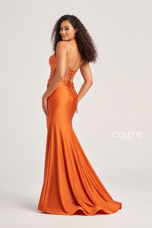 Colette CL5135 Embellished Back Faux Wrap Dress
