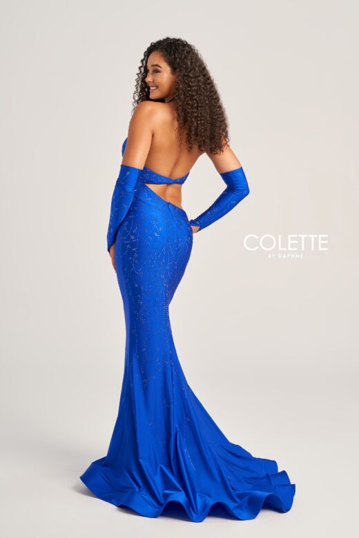 Colette CL5263 Cutout Bodice Cross Halter Dress