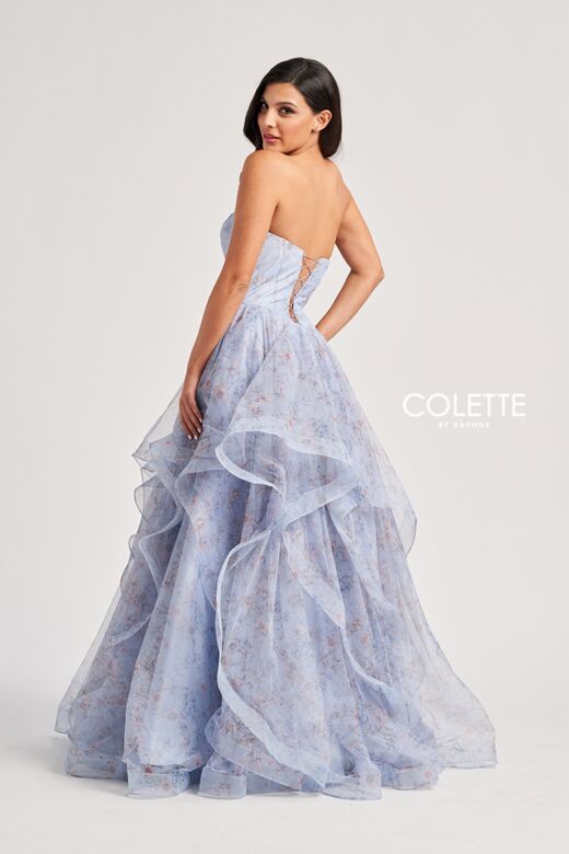 Colette CL8180 Flounce Skirt Floral Print Glitter Dress
