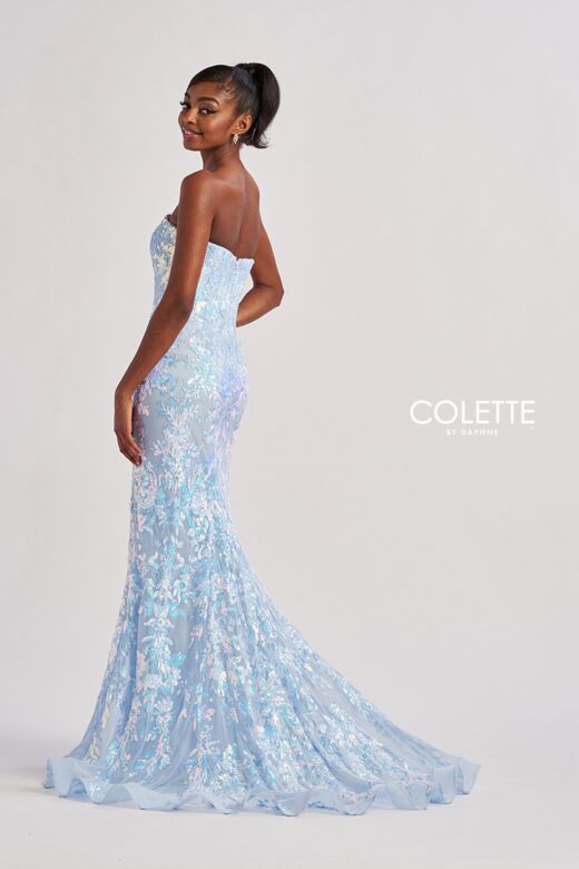 Colette CL8440 Strapless Sweetheart Neckline Embroidered Dress