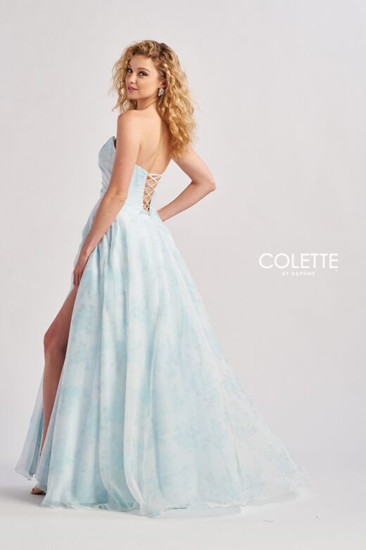 Colette CL8635 Floral Print Strapless Corset Dress