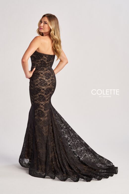 Colette CL8670 Beaded Lace Strapless Dress