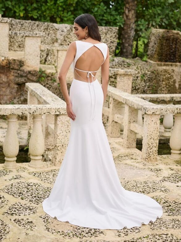 Christina Wu 34001 Cutout Back V-Neck Wedding Dress