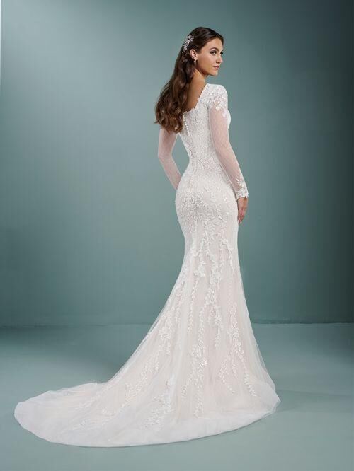 Christina Wu 28182 Scoop Neck Illusion Sleeve Bridal Dress